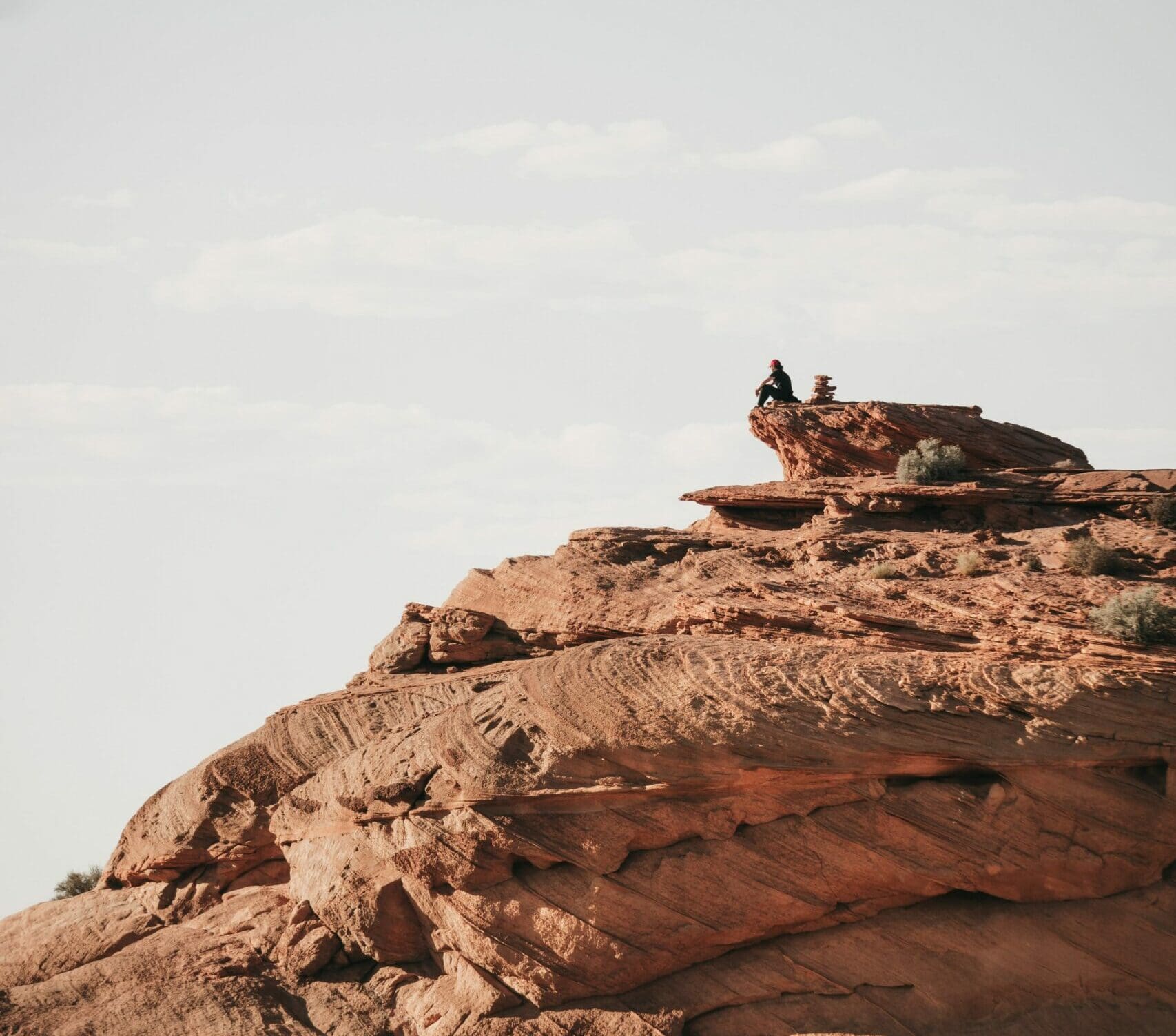 Man sitting on mountain