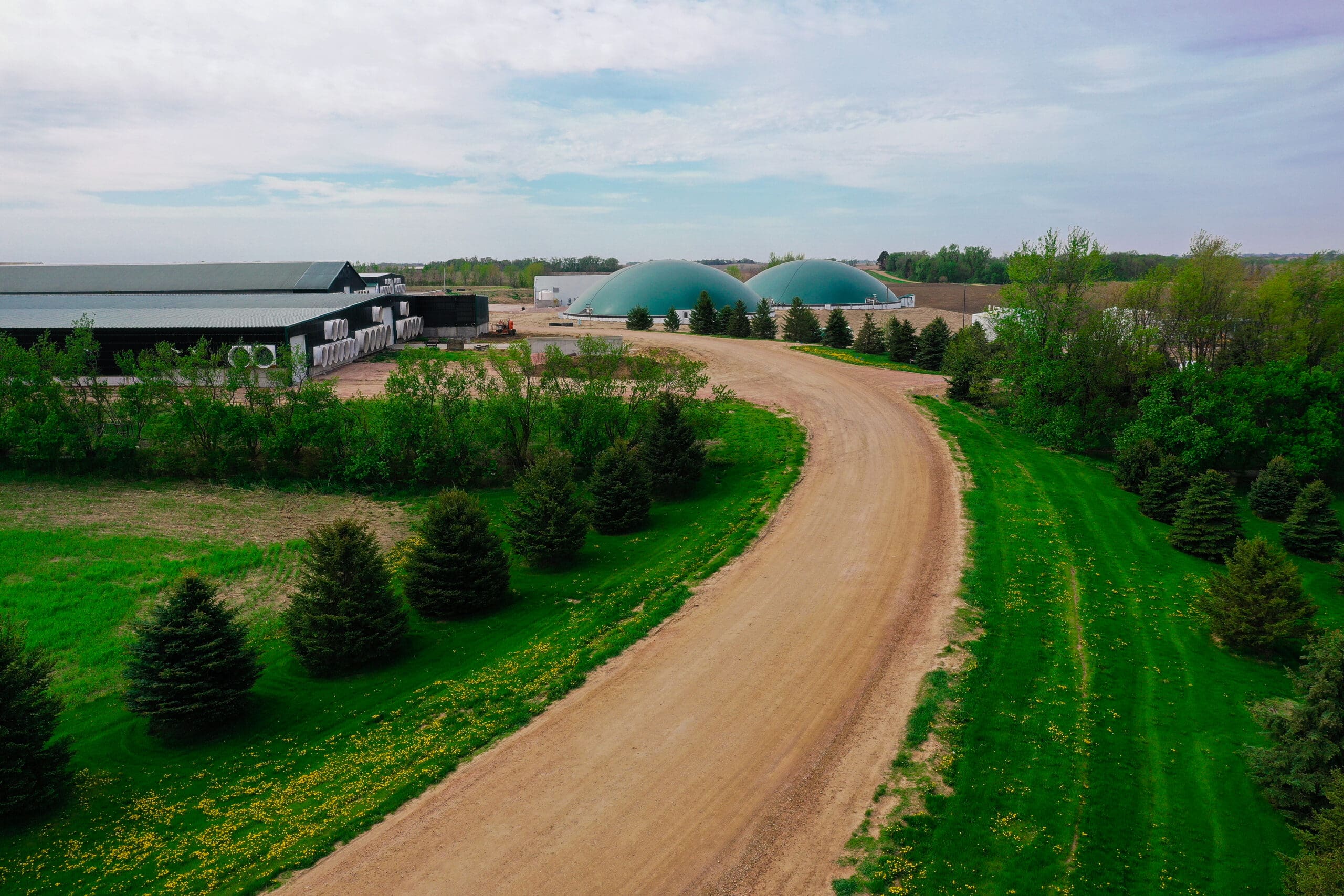 Dirt road leading to RNG facility