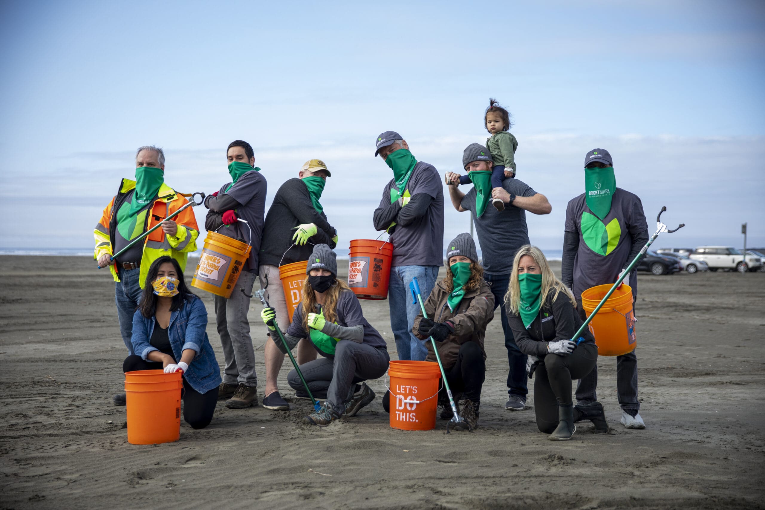 Brightmark beach cleanup photoshoot