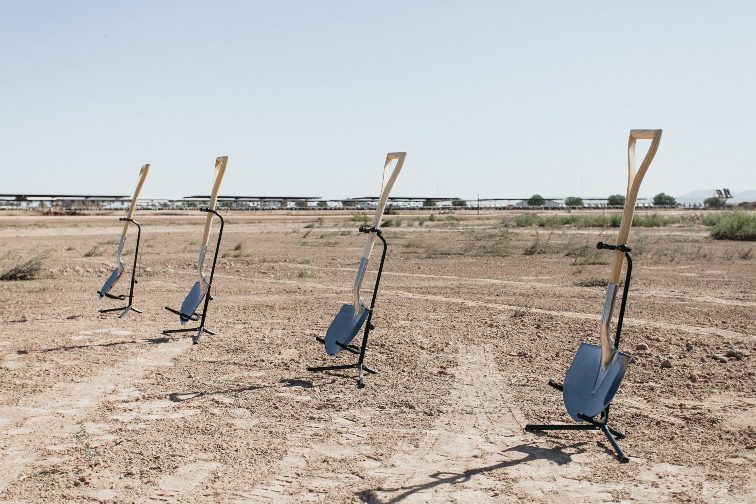 Shovels in dirt at Caballero groundbreaking