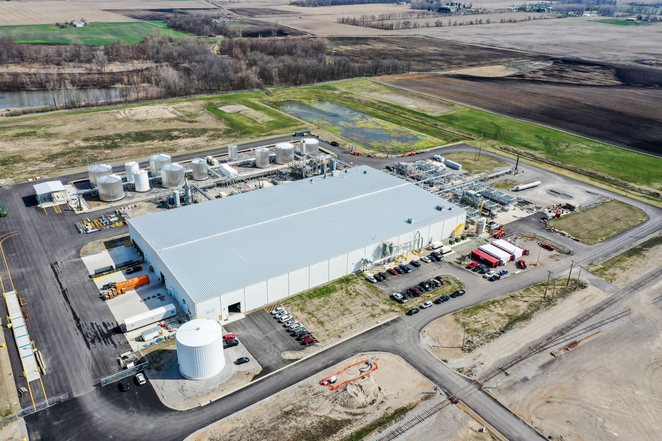 Overhead view of plastics renewal center