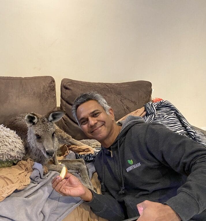 Man with a kangaroo