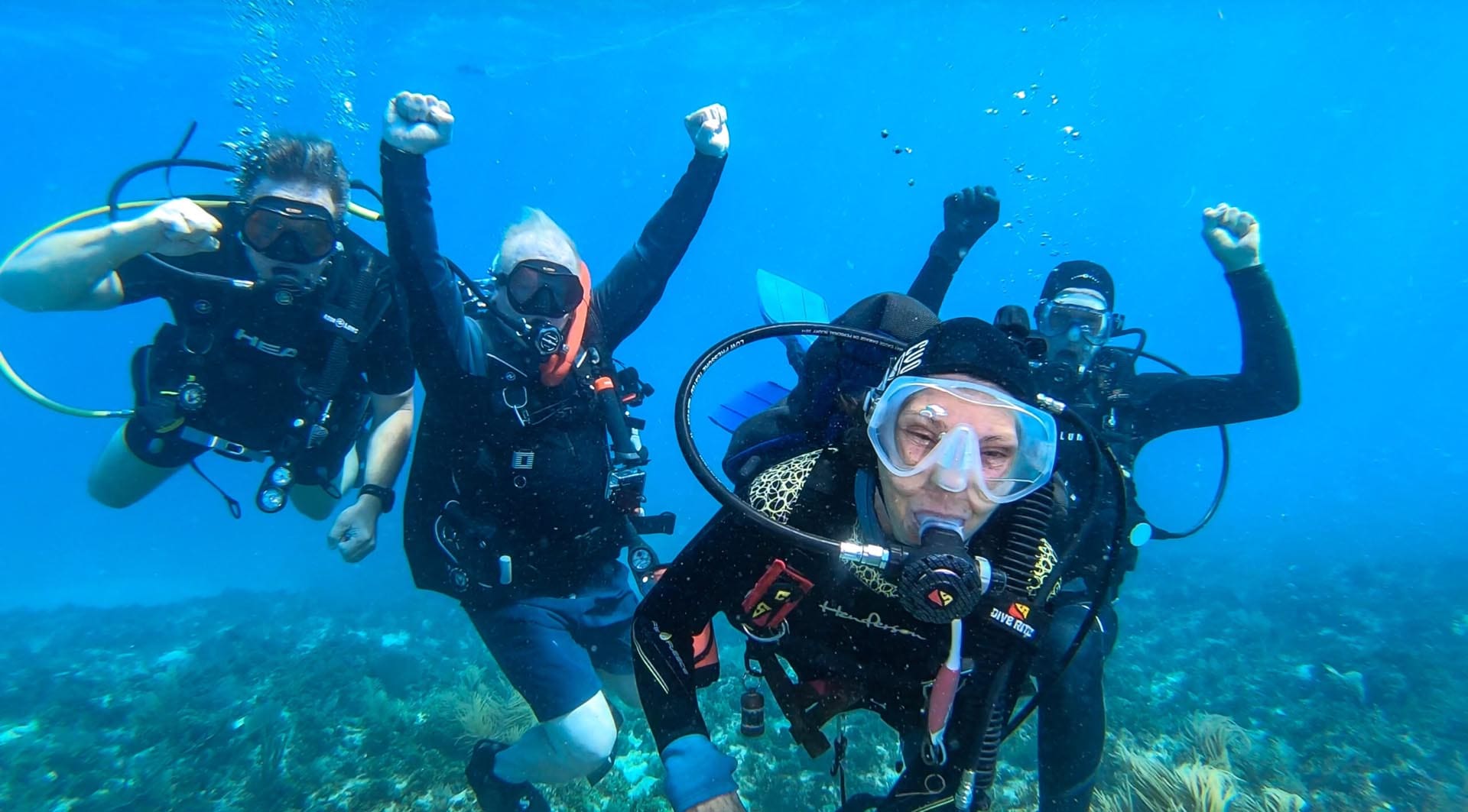 Scuba divers underwater