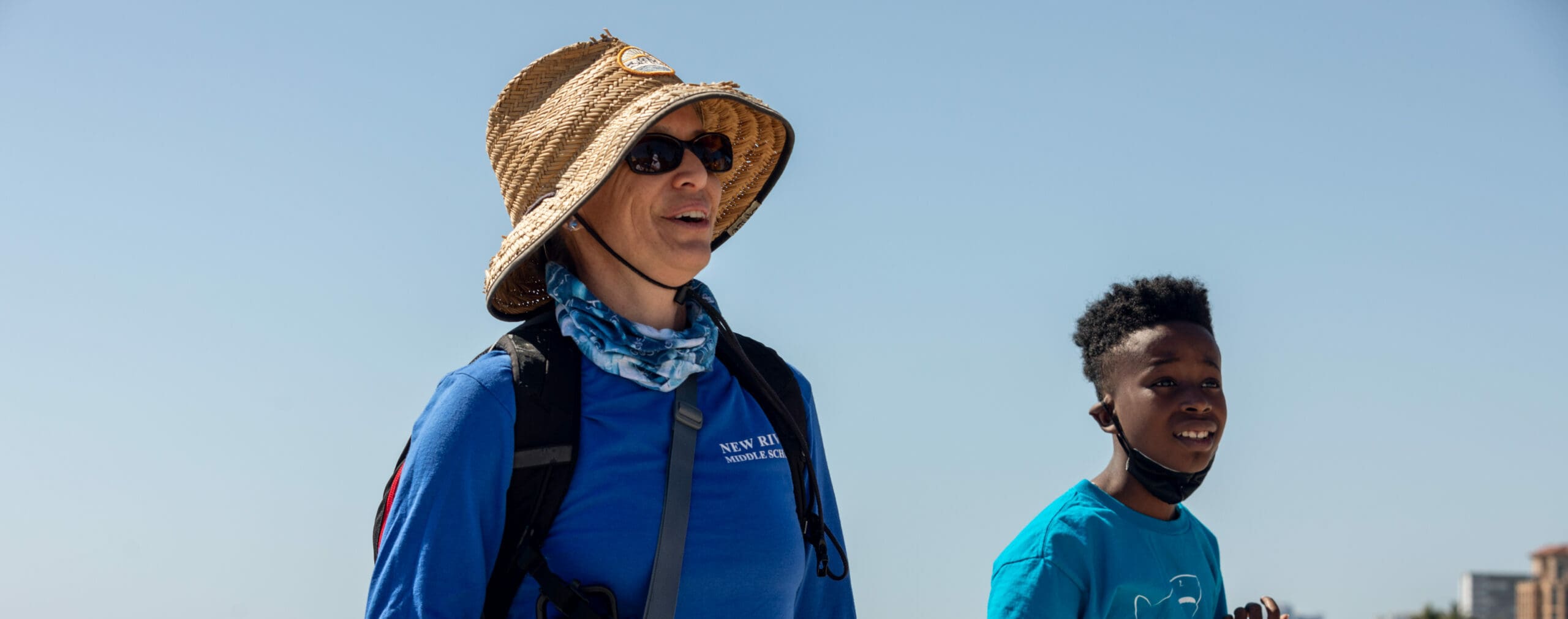 Woman at beach cleanup