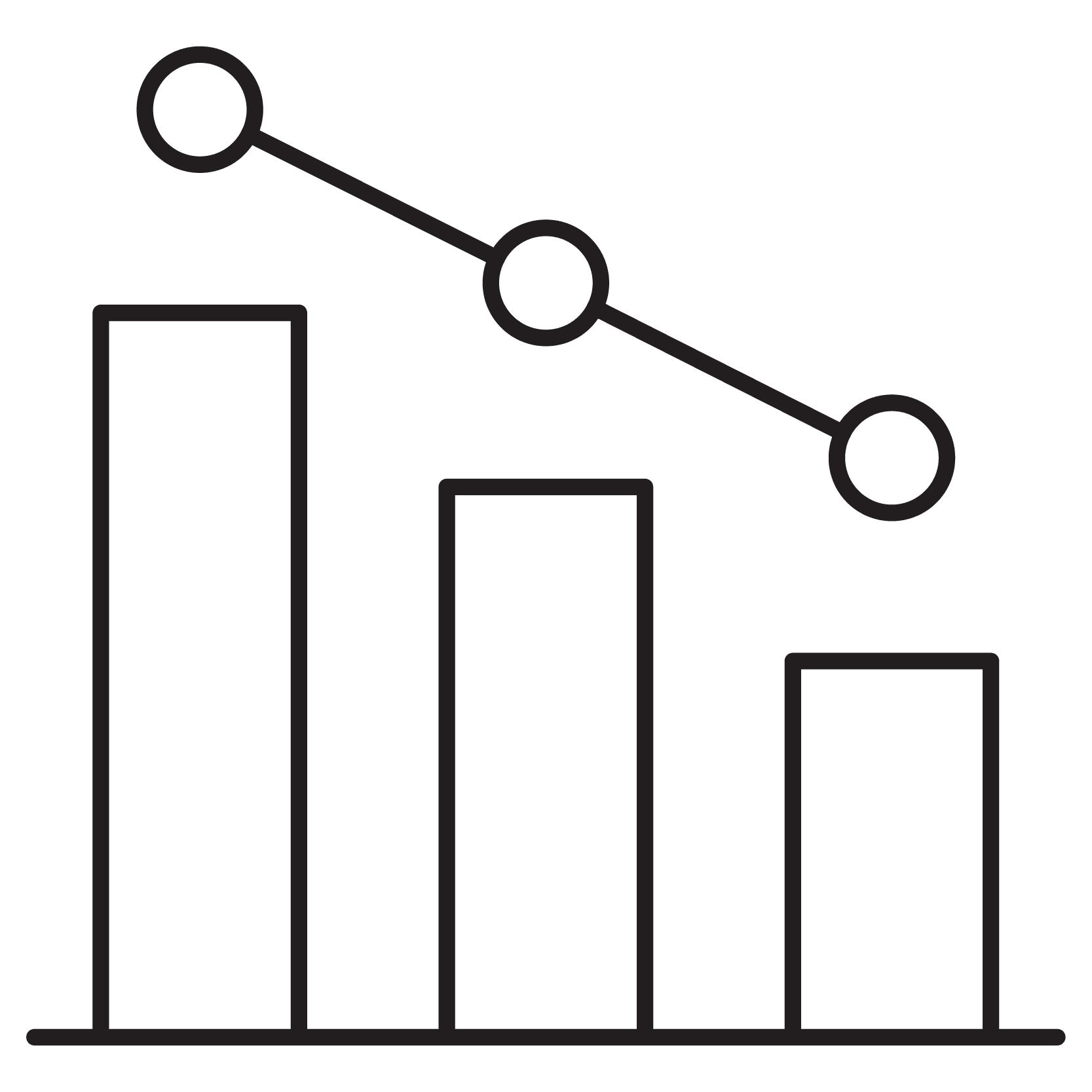 Business Chart Decreasing Black