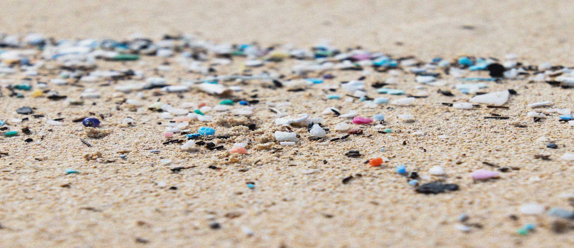 Microplastics on beach