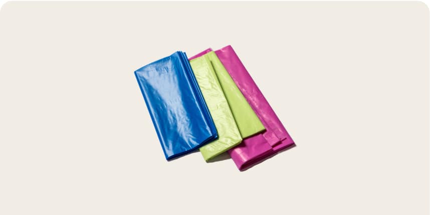 Plastic slider sheets in different colors